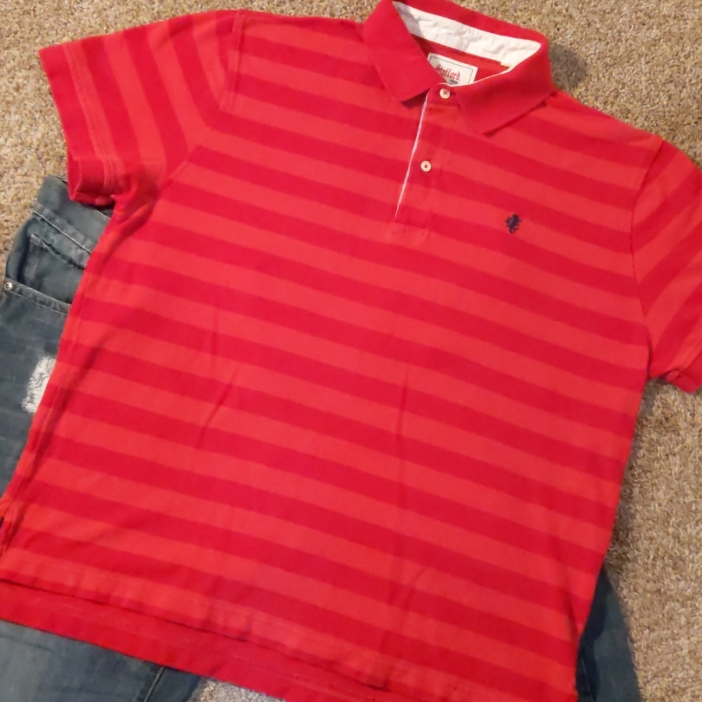 Stafford Prep Short Sleeve Red Polo Shirt . Sz XL